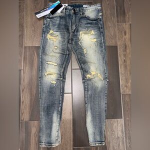 Smoke Rise NY Mens Slim Fit Distressed Jeans size 32/32
